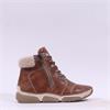 Rieker Wool Cuff Lace And Zip Ankle Boot - Brown